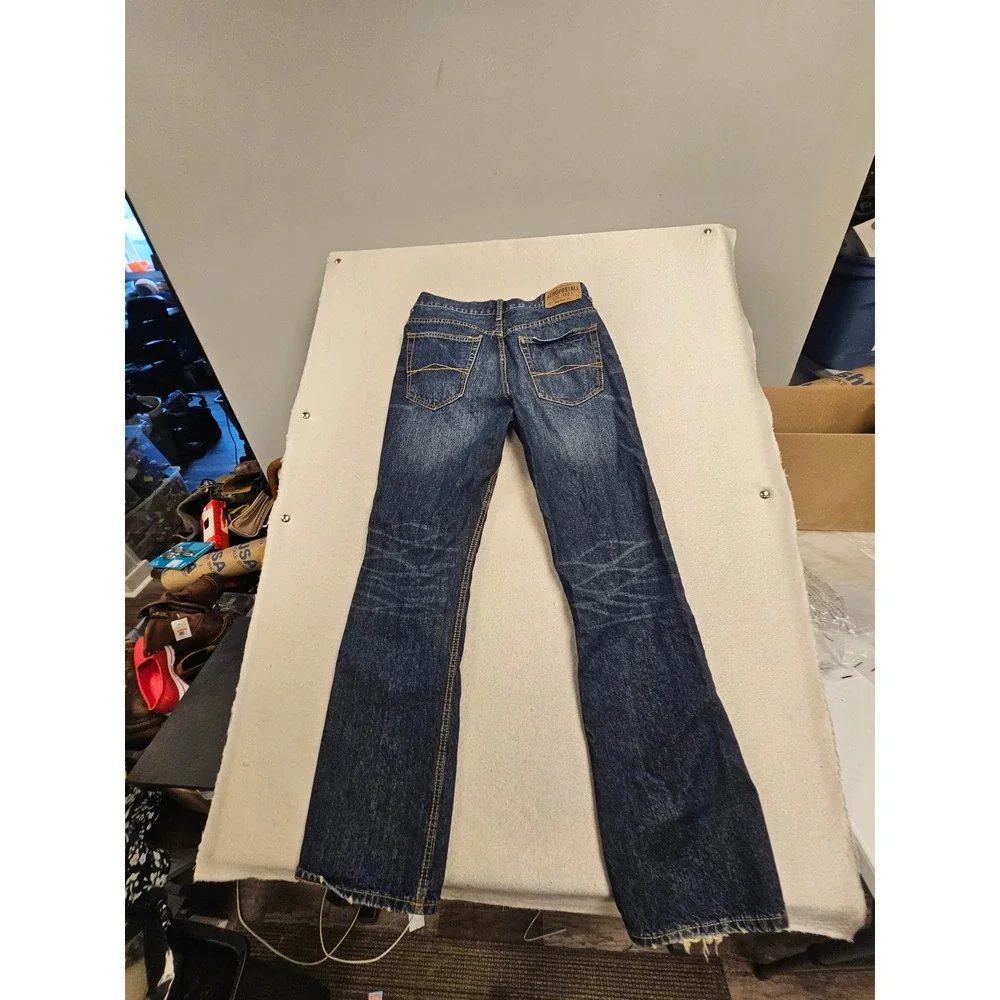 True Religion Ricky Super T Straight Leg Jeans Mens 32 Dark Wash Contrast Stitch